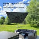 PURPLE LEAF Best Value Square Cantilever Patio Umbrella with Left-Right Tilt and 360° Swivel