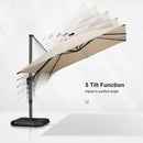 PURPLE LEAF LED Economical 10ft Patio Umbrellas Outdoor Umbrella with Lights