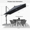 PURPLE LEAF LED Economical 10ft Patio Umbrellas Outdoor Umbrella with Lights