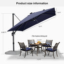 PURPLE LEAF LED Economical 10ft Patio Umbrellas Outdoor Umbrella with Lights