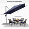 PURPLE LEAF LED Economical 10ft Patio Umbrellas Outdoor Umbrella with Lights