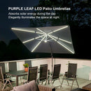 PURPLE LEAF LED Economical 10ft Patio Umbrellas Outdoor Umbrella with Lights