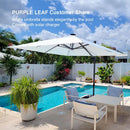 PURPLE LEAF LED Economical 10ft Patio Umbrellas Outdoor Umbrella with Lights