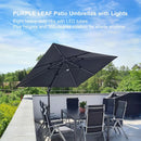 PURPLE LEAF LED Economical 10ft Patio Umbrellas Outdoor Umbrella with Lights
