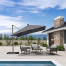 PURPLE LEAF LED Economical 10ft Patio Umbrellas Outdoor Umbrella with Lights