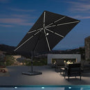 PURPLE LEAF LED Economical 10ft Patio Umbrellas Outdoor Umbrella with Lights