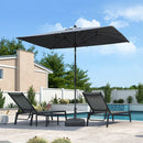 PURPLE LEAF Porch Table Umbrella with Crank and Tilt, Market Patio Umbrella