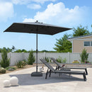 PURPLE LEAF Porch Table Umbrella with Crank and Tilt, Market Patio Umbrella