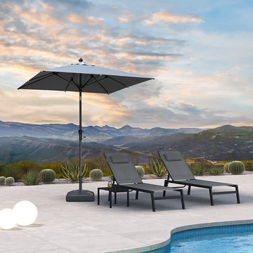 PURPLE LEAF Porch Table Umbrella with Crank and Tilt, Market Patio