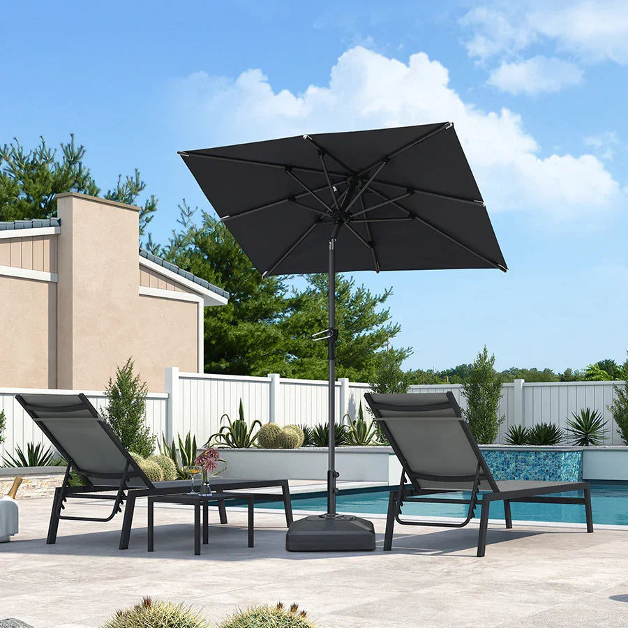 6 chair umbrella patio set MAISON ARTS 7-Piece Patio Dining Set for 6, Large Round Dining Table with  Umbrella Hole & Textilene Dining Chairs - On Sale - Bed Bath & Beyond