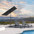 PURPLE LEAF Porch Table Umbrella with Crank and Tilt, Market Patio Umbrella