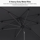 PURPLE LEAF Porch Table Umbrella with Crank and Tilt, Market Patio Umbrella