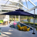 PURPLE LEAF Double Top Square Outdoor LED Umbrellas