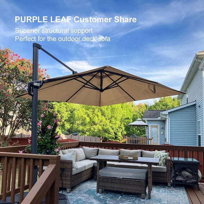 PURPLE LEAF Square Offset Cantilever Umbrella