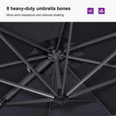 PURPLE LEAF Affordable Outdoor Umbrella with Base, Round Cantilever Umbrella for Garden