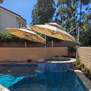 [ Umbrella with Base Set ] PURPLE LEAF Double Top 360 Degree Rotation Round Outdoor Classic Umbrella  with Base