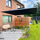 PURPLE LEAF Cantilever Patio Umbrella Gray Pole Outdoor Umbrella with UV Protection