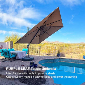 PURPLE LEAF Double Top Square Outdoor Standing Umbrella