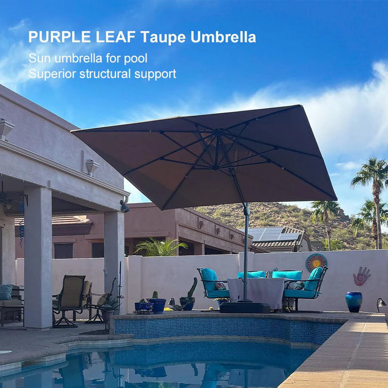 PURPLE LEAF Double Top Square Outdoor Standing Umbrella