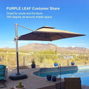 PURPLE LEAF Cantilever Patio Umbrella Gray Pole Outdoor Umbrella with UV Protection