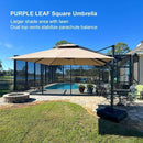 PURPLE LEAF Cantilever Patio Umbrella Gray Pole Outdoor Umbrella with UV Protection