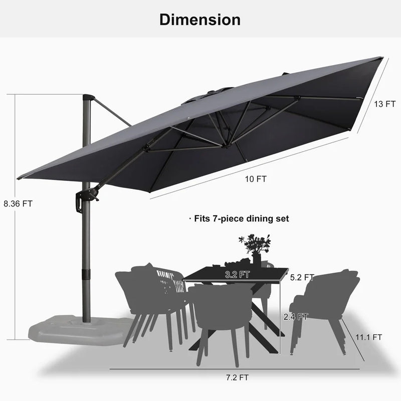 PURPLE LEAF Square Offset Cantilever Umbrella