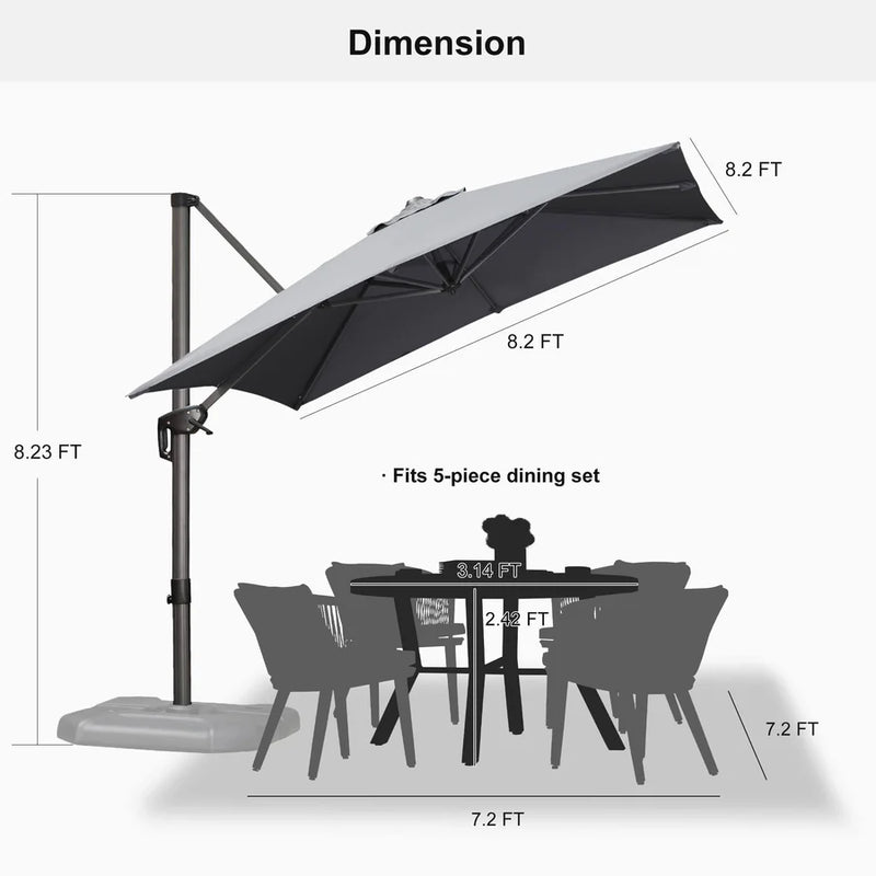 PURPLE LEAF Square Offset Cantilever Umbrella