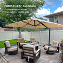 PURPLE LEAF Outdoor Aluminum Umbrella Offset Patio Umbrella