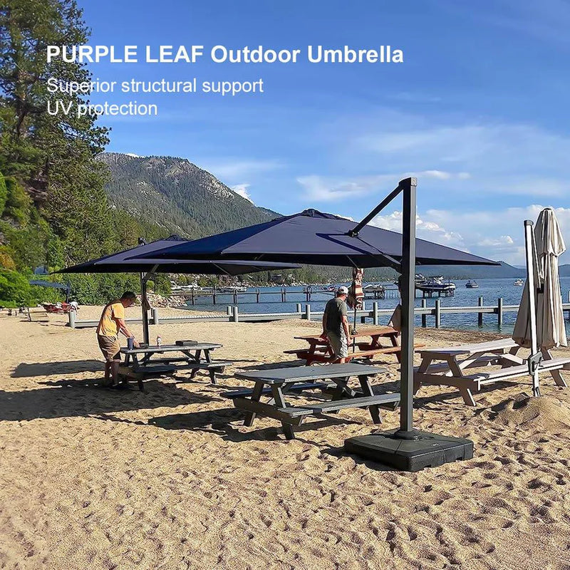 PURPLE LEAF Outdoor Aluminum Umbrella Offset Patio Umbrella