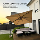 PURPLE LEAF Economical Patio Umbrella Swivel Square Outdoor Umbrellas