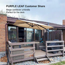 PURPLE LEAF Best Value Square Cantilever Patio Umbrella with Left-Right Tilt and 360° Swivel