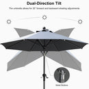 PURPLE LEAF Porch Table Umbrella with Crank and Tilt, Market Patio Umbrella