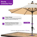 PURPLE LEAF Porch Table Umbrella with Crank and Tilt, Market Patio Umbrella