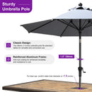 PURPLE LEAF Porch Table Umbrella with Crank and Tilt, Market Patio Umbrella