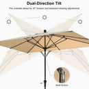 PURPLE LEAF Porch Table Umbrella with Crank and Tilt, Market Patio Umbrella