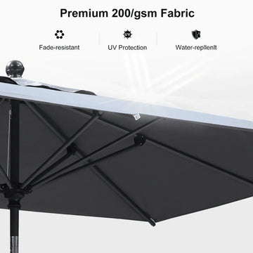 PURPLE LEAF Porch Table Umbrella with Crank and Tilt, Market Patio