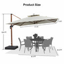 PURPLE LEAF Outdoor Garden Umbrella with Base, Cantilever Umbrellas in Wood Color