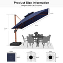 PURPLE LEAF Double Top Square Aluminum Umbrellas in Wood Color
