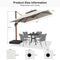 PURPLE LEAF Double Top Square Aluminum Umbrellas in Wood Color