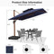 PURPLE LEAF Double Top Square Aluminum Umbrellas in Wood Color