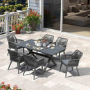 PURPLE LEAF 11/9/7 Pieces Outdoor Dining Set PE Rattan Outdoor Patio Furniture Set Grey