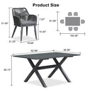 PURPLE LEAF 11/9/7 Pieces Outdoor Dining Set PE Rattan Outdoor Patio Furniture Set Grey