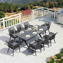 PURPLE LEAF 11/9/7 Pieces Outdoor Dining Set PE Rattan Outdoor Patio Furniture Set Grey