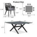 PURPLE LEAF 11/9/7 Pieces Outdoor Dining Set PE Rattan Outdoor Patio Furniture Set Grey