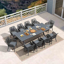 PURPLE LEAF 11/9/7 Pieces Outdoor Dining Set PE Rattan Outdoor Patio Furniture Set Grey