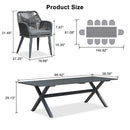 PURPLE LEAF 11/9/7 Pieces Outdoor Dining Set PE Rattan Outdoor Patio Furniture Set Grey