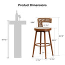 PURPLE LEAF Outdoor Swivel Counter Height Stool Bar Stools Set of 2 Metal Modern Rattan Bar Chairs with Backrest Aluminum Woven Barstools with Cushions