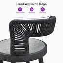 PURPLE LEAF Outdoor Swivel Counter Height Stool Bar Stools Set of 2 Metal Modern Rattan Bar Chairs with Backrest Aluminum Woven Barstools with Cushions