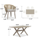 PURPLE LEAF 7/9/11 Pieces Outdoor Dining Set Aluminum Table & Wicker Rattan Chairs Modern Patio Furniture Set for Deck, Champagne