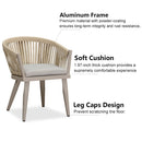 PURPLE LEAF 7/9/11 Pieces Outdoor Dining Set Aluminum Table & Wicker Rattan Chairs Modern Patio Furniture Set for Deck, Champagne